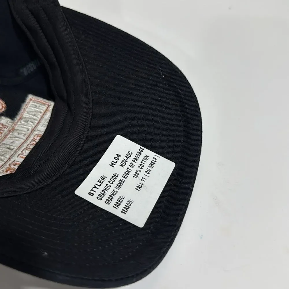 Harley-Davidson Black Hat with Orange Embroidery NWOT
